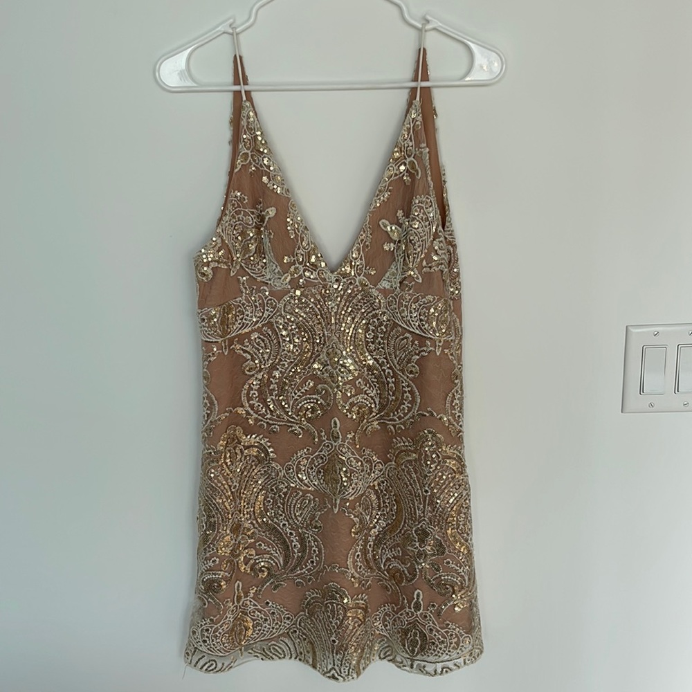 Free People Night Shimmer Mini Dress